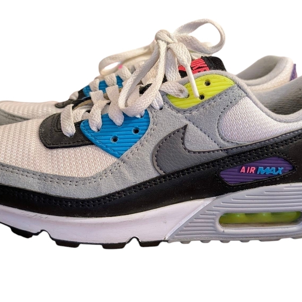 Nike Air Max 90 What The Men's 8.5 Multi-Color Patchwork Sneaker Authentic - Picture 4 of 10